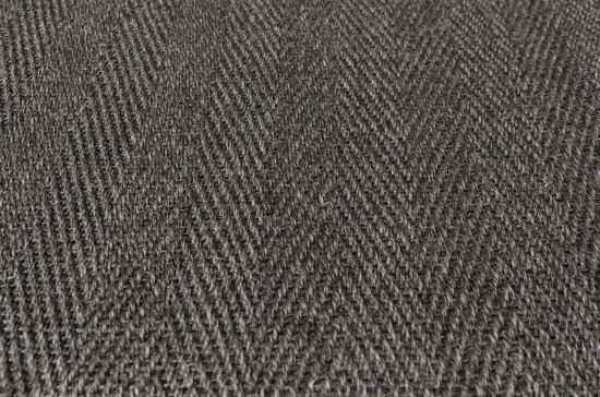 Sisal Teppich Fischgrat grau Baumwollbordre hellbeige