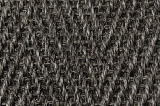 Sisal Teppich Fischgrat grau Baumwollbordre aubergine