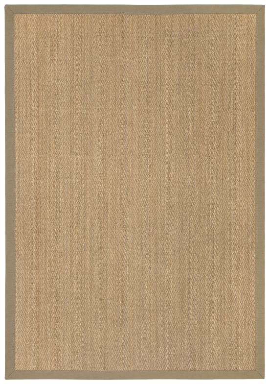 Seegrasteppich Fischgr�t Baumwollbord�re walnussbraun