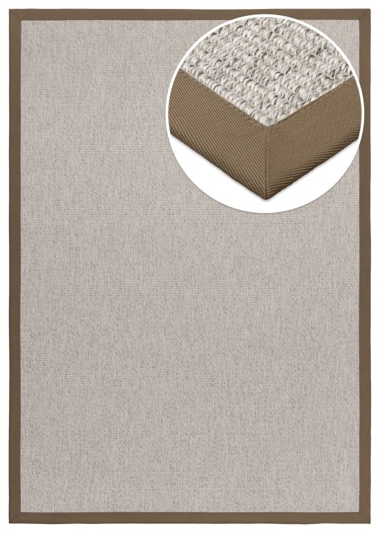 In- & Outdoor Teppich Taffino Como grau Polyesterbordre oxid-taupe