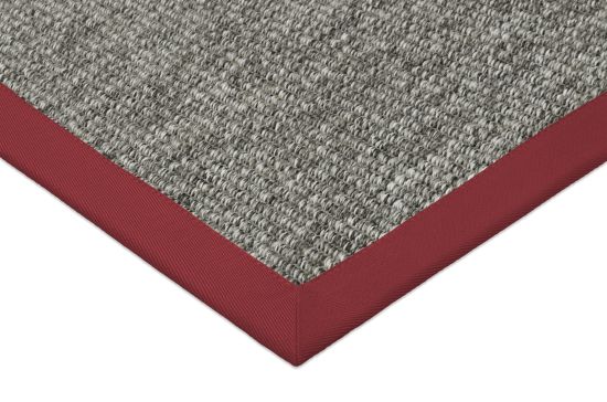 In- & Outdoor Teppich Taffino Como anthrazit Polyesterbordre rot