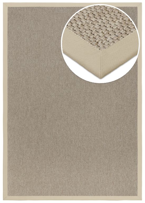 In- & Outdoor Teppich Cordoba natur Polyesterbordre hellbeige