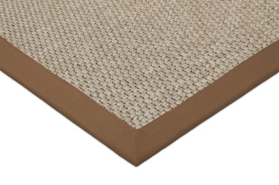 In- & Outdoor Teppich Cordoba natur Polyesterbordre cognac