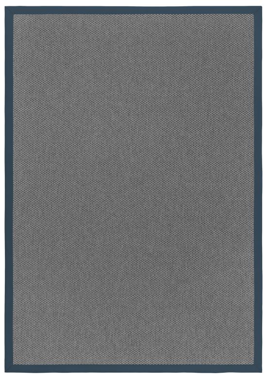 In- & Outdoor Teppich Cordoba grau Polyesterbordre blau