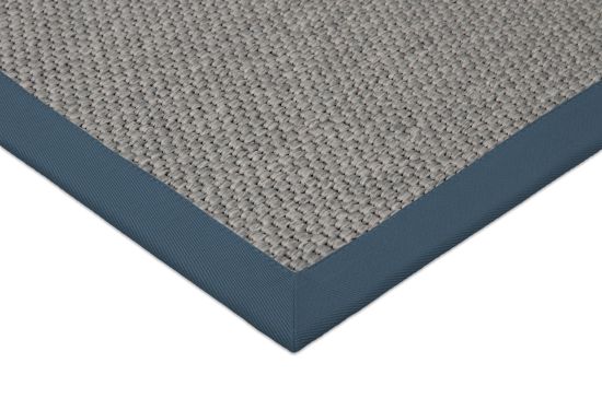 In- & Outdoor Teppich Cordoba grau Polyesterbordre blau