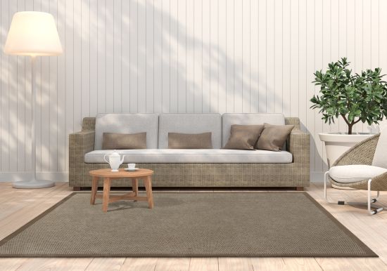 In- & Outdoor Teppich Cordoba taupe Polyesterbordre oxid-taupe