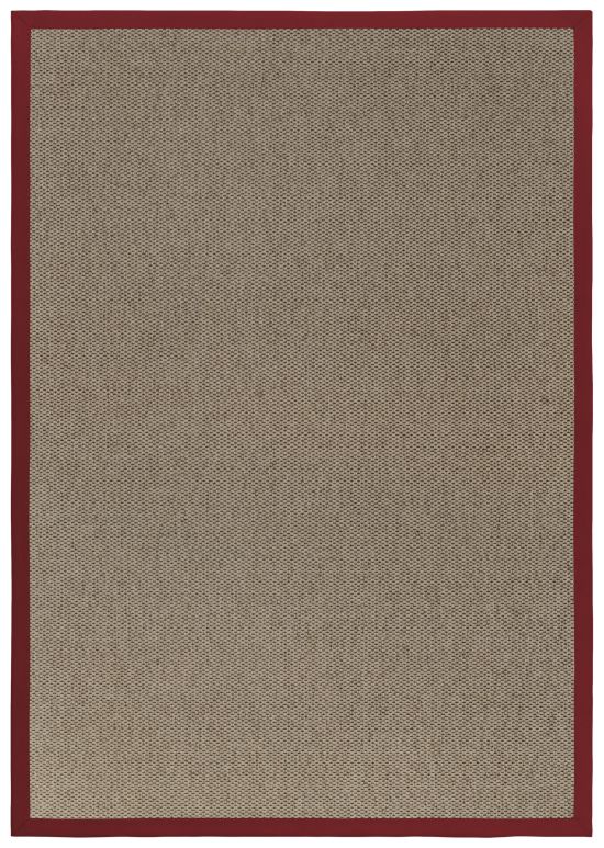 In- & Outdoor Teppich Cordoba taupe Polyesterbordre rot