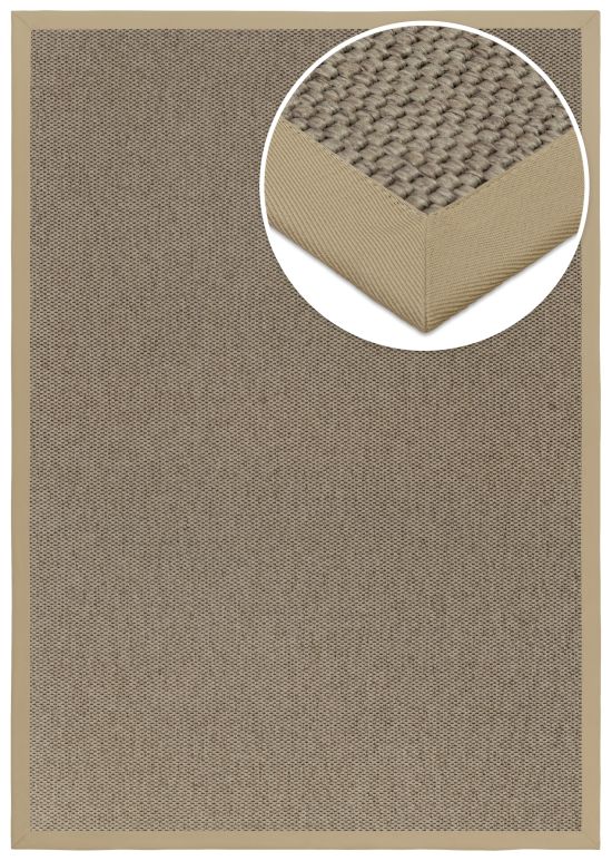 In- & Outdoor Teppich Cordoba taupe Polyesterbordre natur