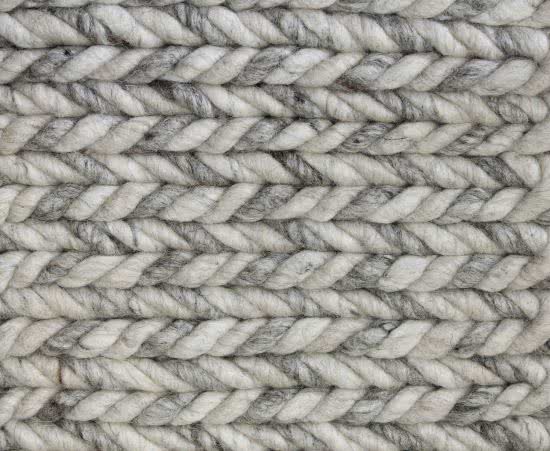 Wollteppich Eska silver-cream - hangewebt aus Wolle und Viskose