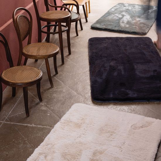 Flauschiger Teppich Eddy dunkelgrau