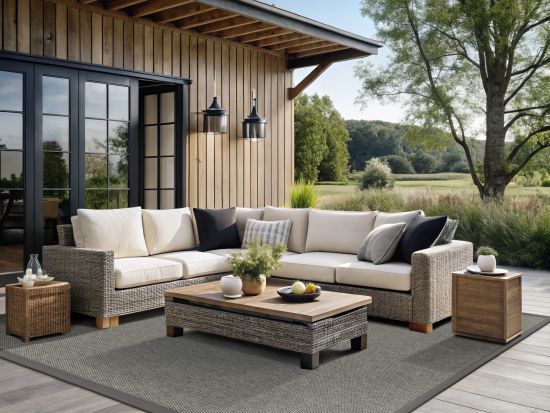 In- & Outdoor Teppich Taffino Link grau meliert