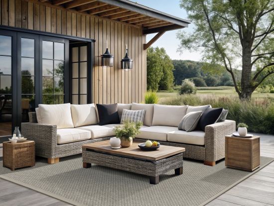 In- & Outdoor Teppich Taffino Panama Split hellgrau