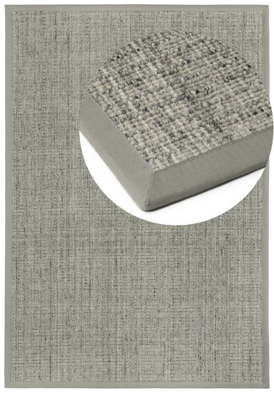 Handwebteppich Alesund hellgrau