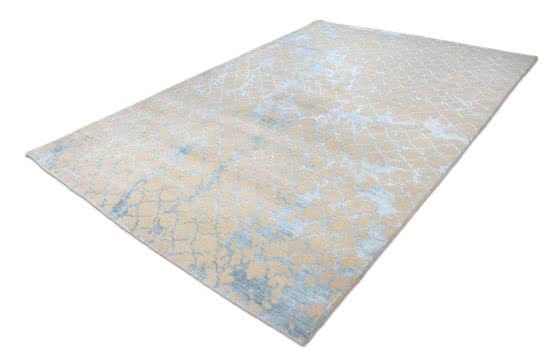 Handgeknüpfter Woll-Viskose Teppich Wilton Rise in Blautönen - 160 x 230 cm