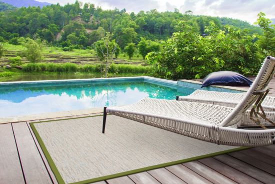 Outdoor Teppich Saint Lucia Limestone Bordre avocado