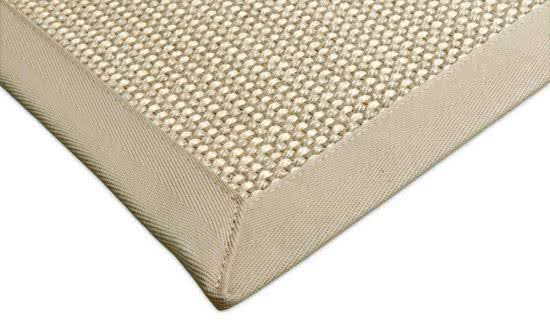 Sisal Teppich Linen creme/hellgrau mit Latexrcken