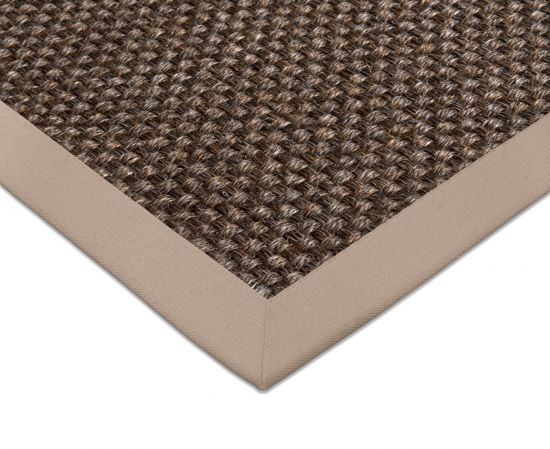 Sisal Teppich Cuadro braun Baumwollbordre champagner