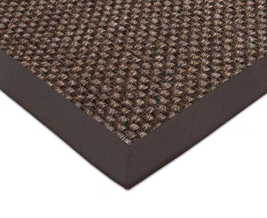 Sisal Teppich Cuadro braun Baumwollbordre schoko