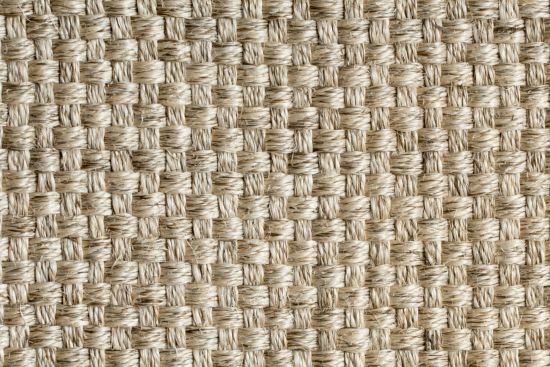 Sisal Teppich Cuadro hellbeige Baumwollbordre dunkelbraun