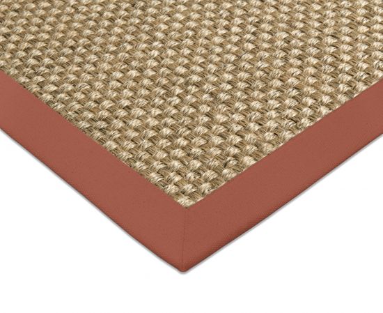 Sisal Teppich Cuadro natur Baumwollbordre terra