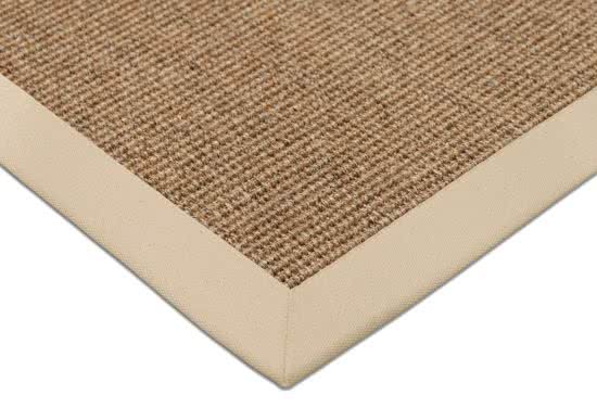 Sisal Teppich Mio champagner meliert Baumwollbordre hellbeige