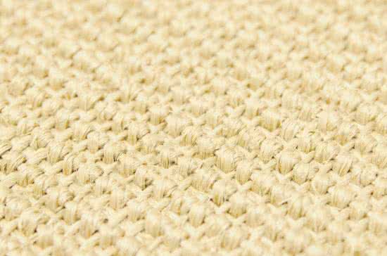 Sisal Teppich Mio cremeweiß Baumwollbordüre hellbeige