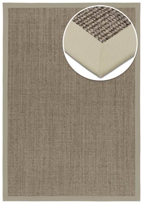 Sisal Teppich Mio graumix Baumwollbordre helloliv