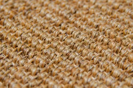 Sisal Teppich Mio nuss Baumwollbordre rot