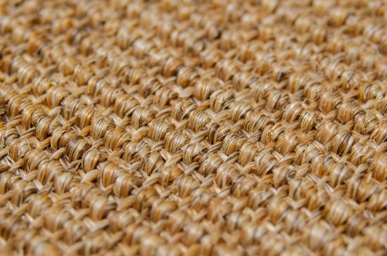 Sisal Teppich Mio nuss mit Baumwollbordüre
