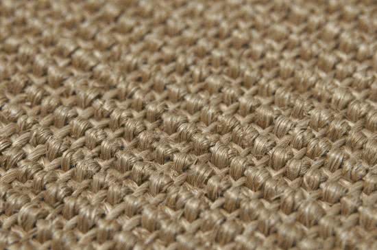 Sisal Teppich Mio sand Baumwollbordre dunkeloliv