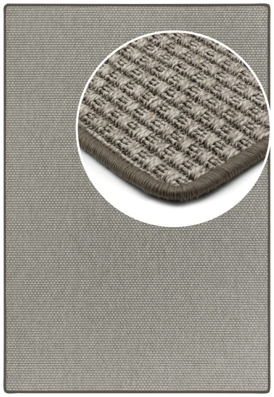 In- & Outdoor Teppich Taffino Panama Split hellgrau gekettelt