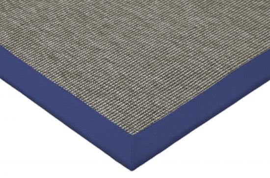 Outdoor Teppich Taffino Rips grau Bordüre blau