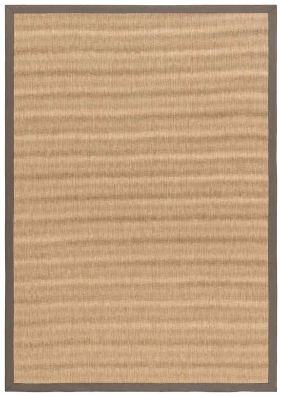 Outdoor Teppich Taffino Rips natur Bordre taupe