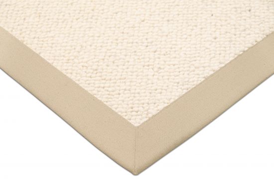 Wollteppich Wlkchen creme Bordre hellbeige