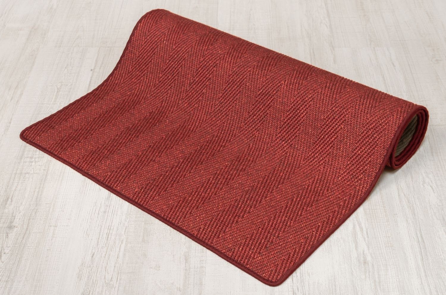 meliert cm 65-200 Breite Läufer Fischgrät Sisal rot