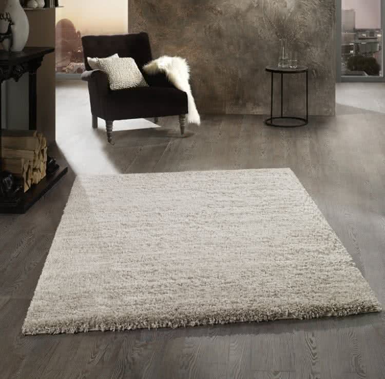 Hochflor Teppich Shaggy Exclusive sand nach Maß 70 x 133 cm