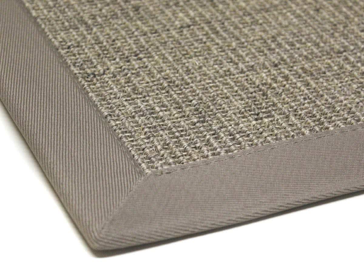 Sisal Teppich Mara Graumix Mit Polyesterbordüre