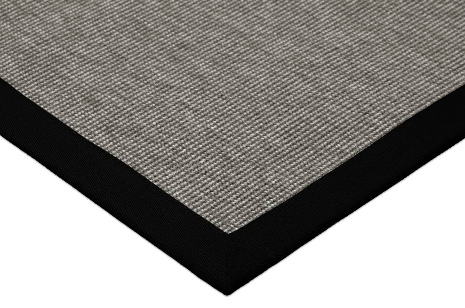 Outdoor Teppich Taffino Rips grau schwarz Bordüre