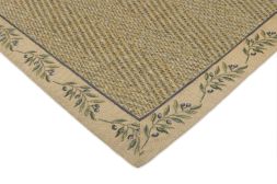 Alternatives Bild von Sisal Teppich Fischgrat natur mit Musterbordre kleine Olivenranke