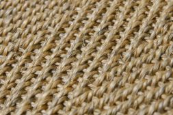 Sisal Teppich Fischgrat natur mit Musterbordre Feuille