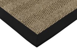 Sisal Teppich Fischgrat macciato Baumwollbord�re schwarz