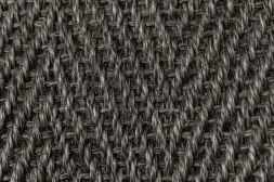Sisal Teppich Fischgrat grau Baumwollbordre schwarz