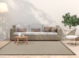 In- & Outdoor Teppich Taffino Como Natur Polyesterbordre taupe