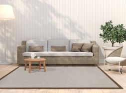 Alternatives Bild von In- & Outdoor Teppich Taffino Como grau Polyesterbordre cognac