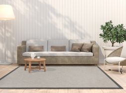 In- & Outdoor Teppich Taffino Como grau Polyesterbordre grau