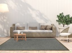 In- & Outdoor Teppich Taffino Como anthrazit Polyesterbordre taupe