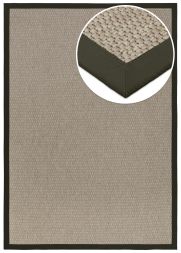 Bild von In- & Outdoor Teppich Cordoba natur Polyesterbordre dunkelgraubraun