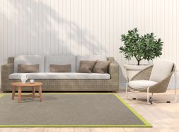 Alternatives Bild von In- & Outdoor Teppich Cordoba natur Polyesterbordre hellgrn