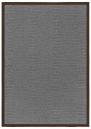 In- & Outdoor Teppich Cordoba grau Polyesterbordre dunkelbraun