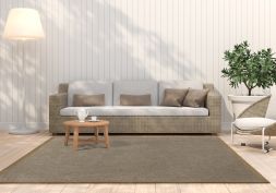In- & Outdoor Teppich Cordoba taupe Polyesterbordre sandstein